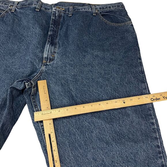 Wrangler Five Star Premium Denim Straight Leg Relaxed Fit Mens 50X30 Blue - Picture 11 of 16